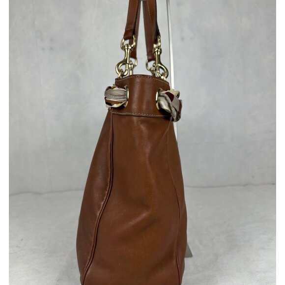 Authentic Gucci Leather Positano Silk Scarf Tote Bag Made in Italy - Picture 7 of 13